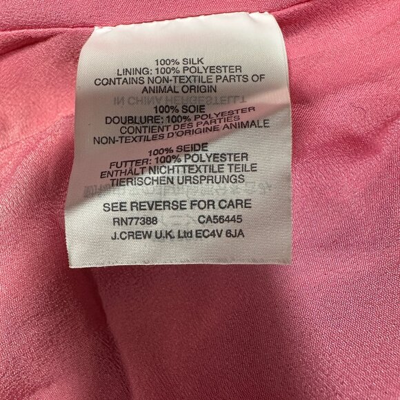 J Crew Skirt Womens 4 A Line Pink Purple Paisley Silk Print Lined Back Zipper - Picture 5 of 8